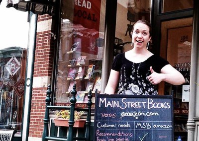 Sandwich Boards Amazon Versus Bookstore