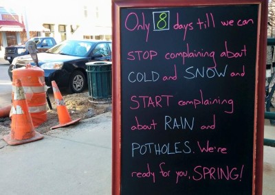 Sandwich Boards Spring Potholes